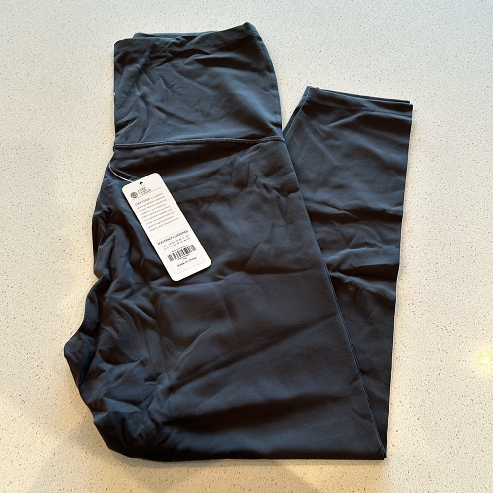 CRZ YOGA Maternity High-Waist Leggings in Charcoal Gray - Picture 6 of 6